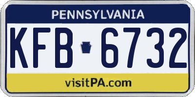 PA license plate KFB6732