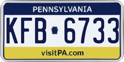 PA license plate KFB6733