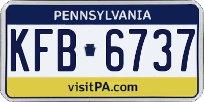 PA license plate KFB6737