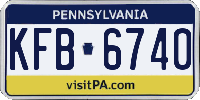 PA license plate KFB6740