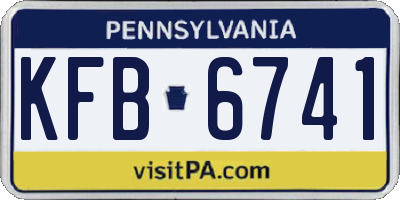 PA license plate KFB6741