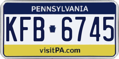 PA license plate KFB6745
