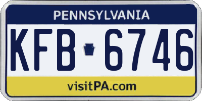 PA license plate KFB6746