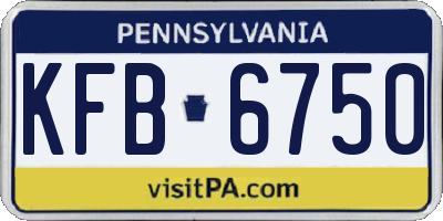 PA license plate KFB6750