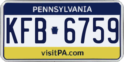 PA license plate KFB6759