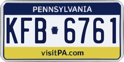 PA license plate KFB6761