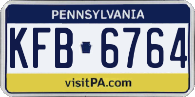 PA license plate KFB6764