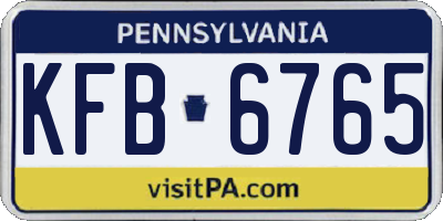 PA license plate KFB6765