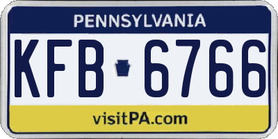 PA license plate KFB6766