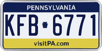 PA license plate KFB6771