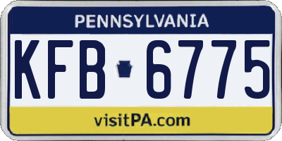 PA license plate KFB6775