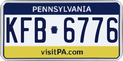 PA license plate KFB6776
