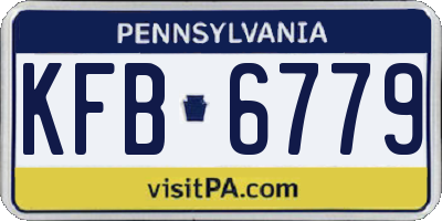 PA license plate KFB6779
