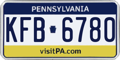 PA license plate KFB6780