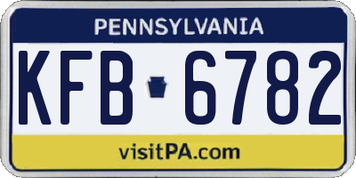 PA license plate KFB6782