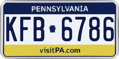 PA license plate KFB6786