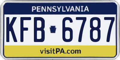 PA license plate KFB6787