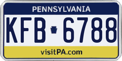 PA license plate KFB6788