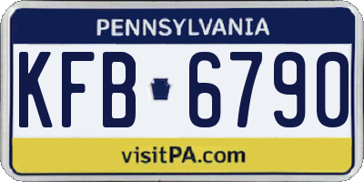 PA license plate KFB6790