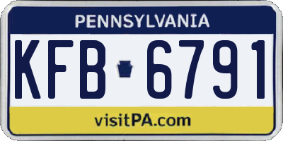 PA license plate KFB6791