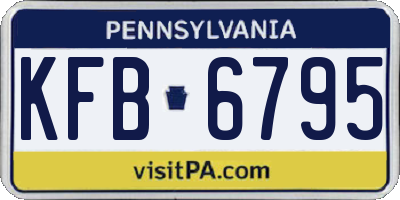 PA license plate KFB6795