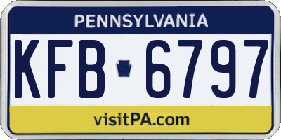 PA license plate KFB6797