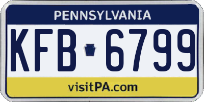 PA license plate KFB6799