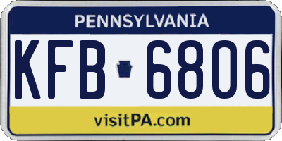 PA license plate KFB6806
