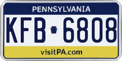PA license plate KFB6808
