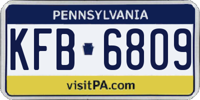 PA license plate KFB6809