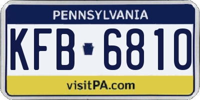 PA license plate KFB6810