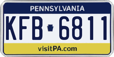 PA license plate KFB6811