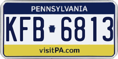 PA license plate KFB6813