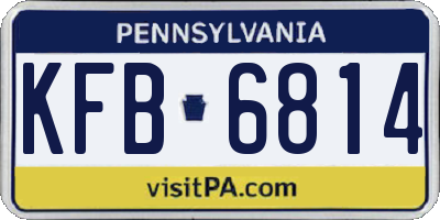 PA license plate KFB6814