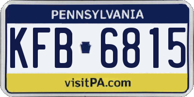 PA license plate KFB6815