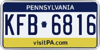 PA license plate KFB6816