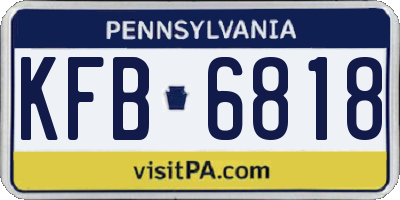 PA license plate KFB6818