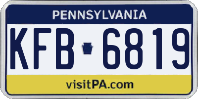PA license plate KFB6819