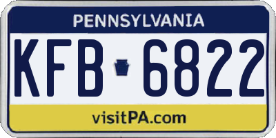 PA license plate KFB6822