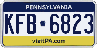 PA license plate KFB6823