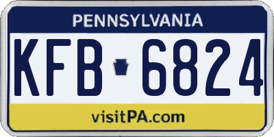 PA license plate KFB6824