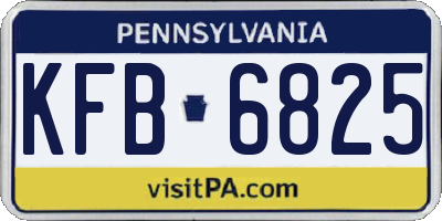 PA license plate KFB6825