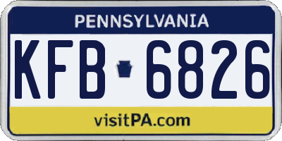 PA license plate KFB6826