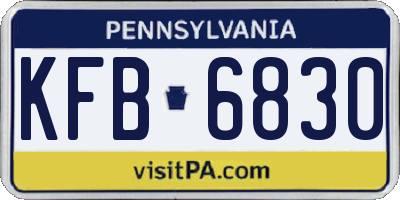 PA license plate KFB6830