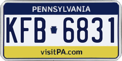 PA license plate KFB6831