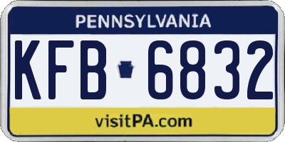 PA license plate KFB6832