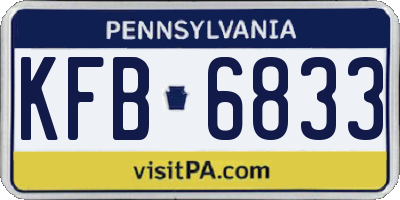 PA license plate KFB6833
