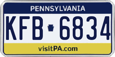 PA license plate KFB6834
