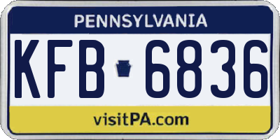 PA license plate KFB6836