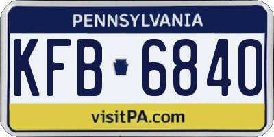 PA license plate KFB6840